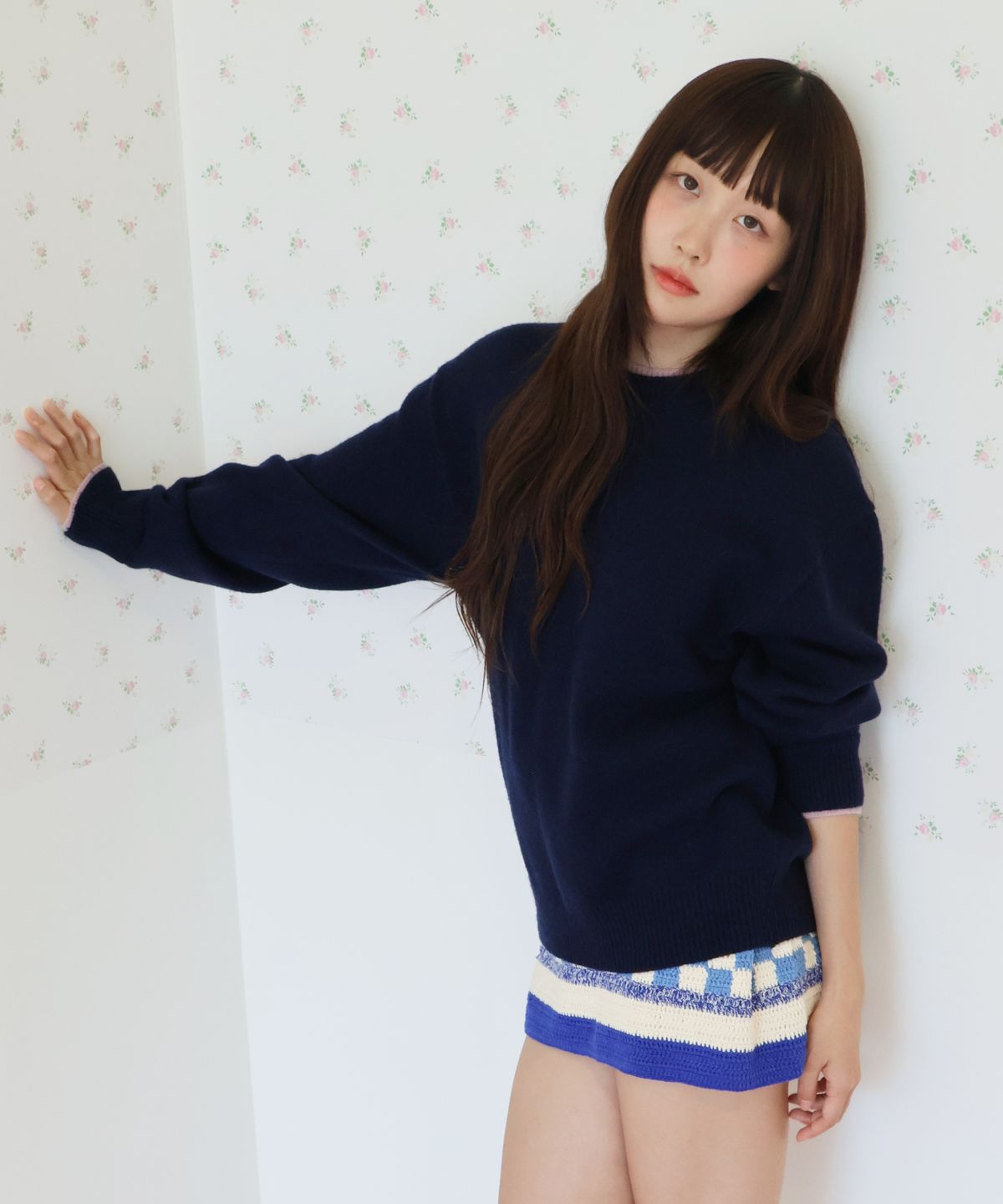 키코지(KIKOZY) Double Layered Round Knit_Navy