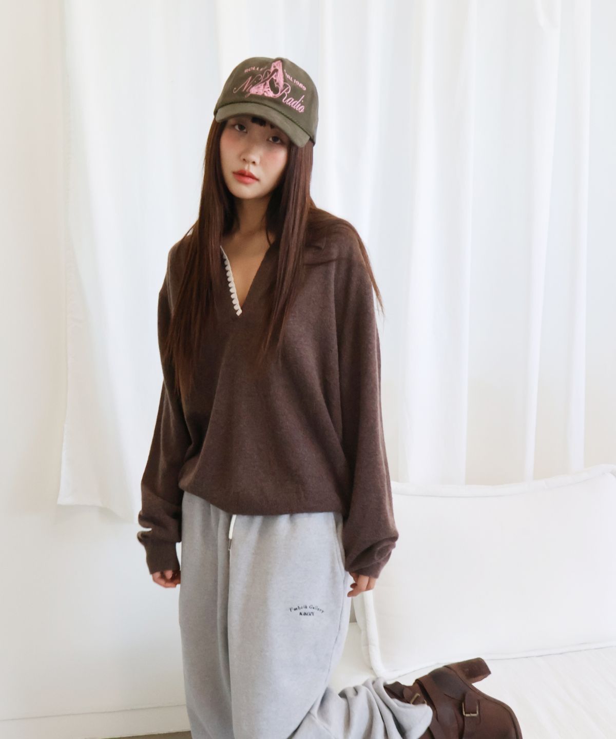 키코지(KIKOZY) Sofa Shell Collar Knit_Tan Brown