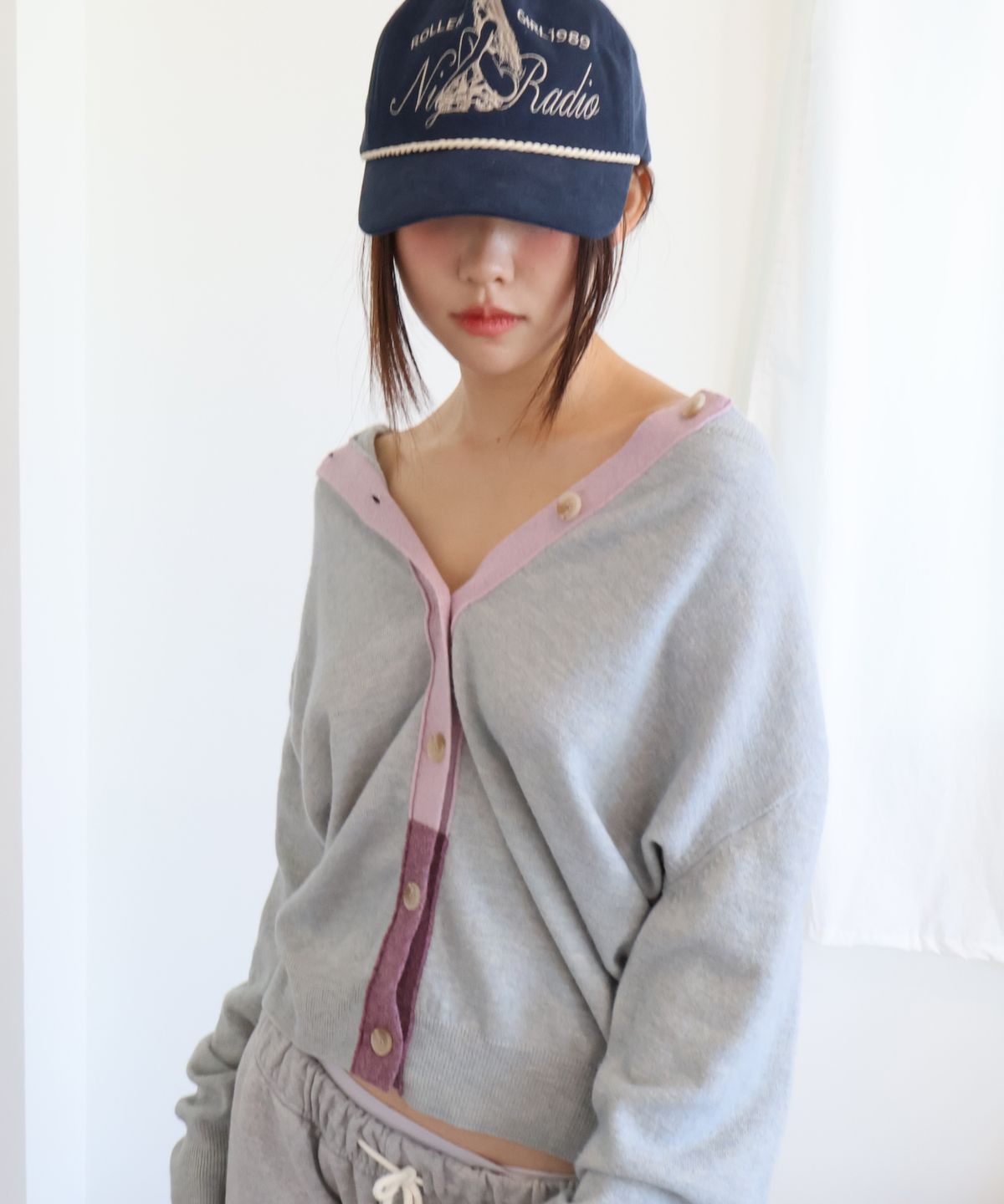 키코지(KIKOZY) Vintage Tone Mix Cardigan_Grey