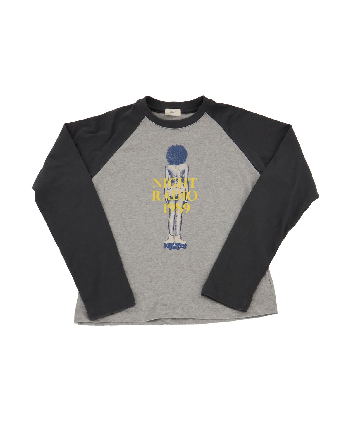 키코지(KIKOZY) Night Radio Raglan T-shirt_Chacoal