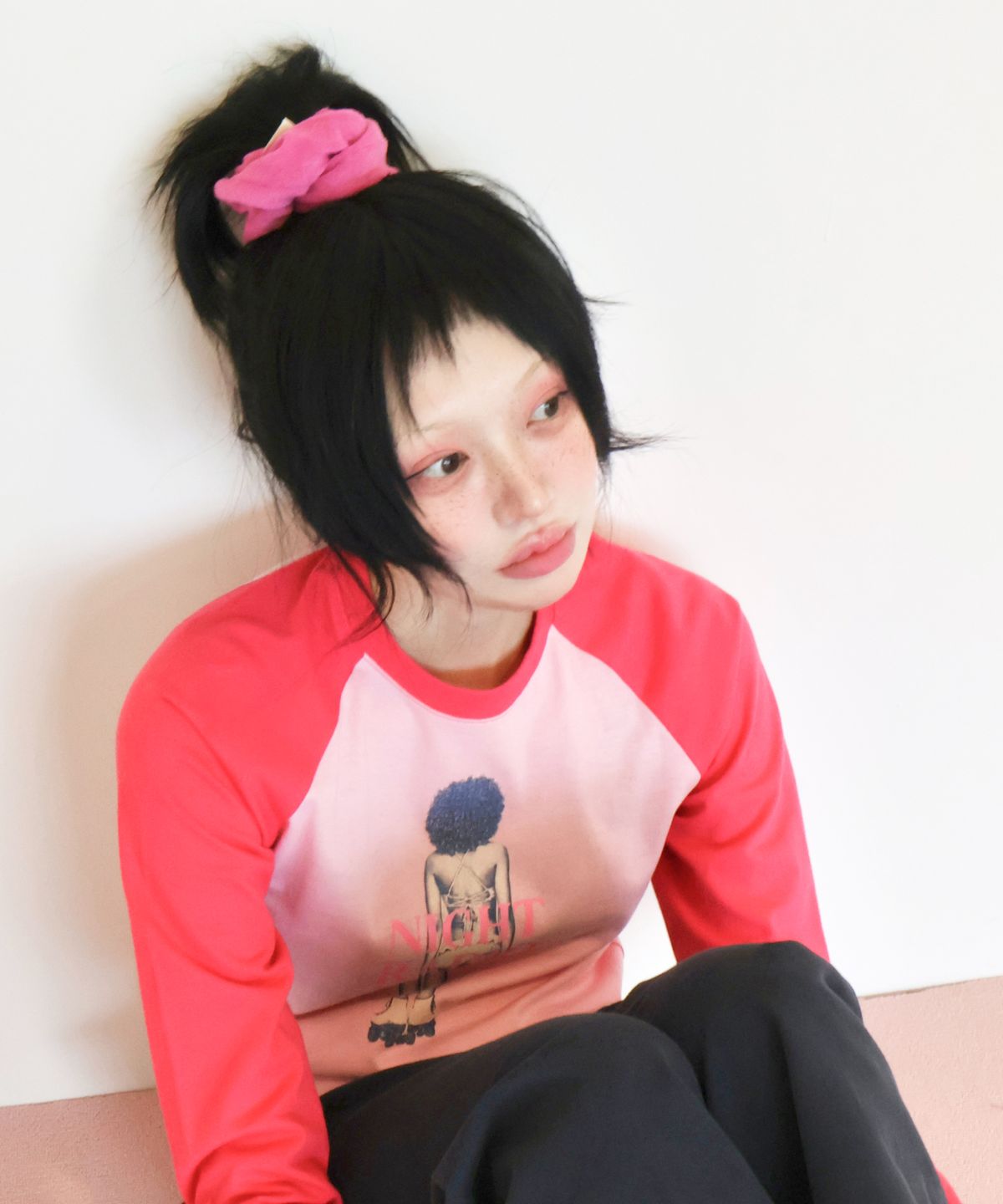 키코지(KIKOZY) Night Radio Raglan T-shirt_Pink