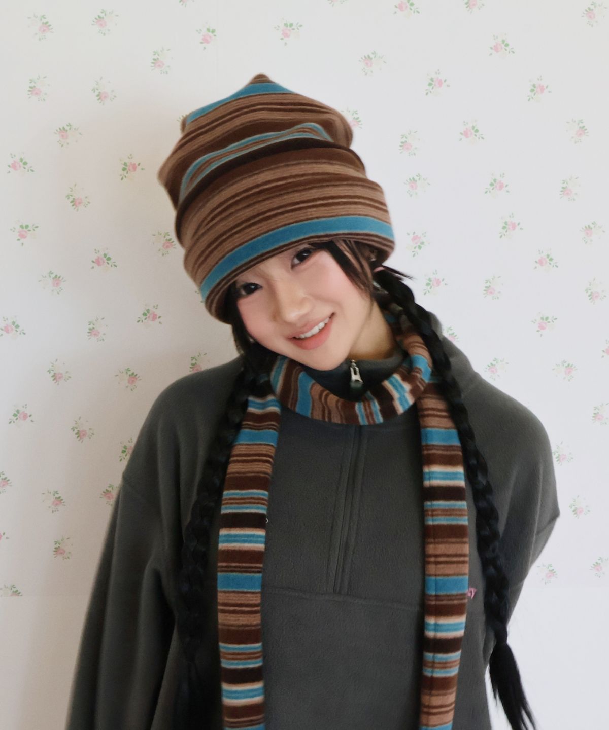 키코지(KIKOZY) Fleece Half Zip Up_Khaki