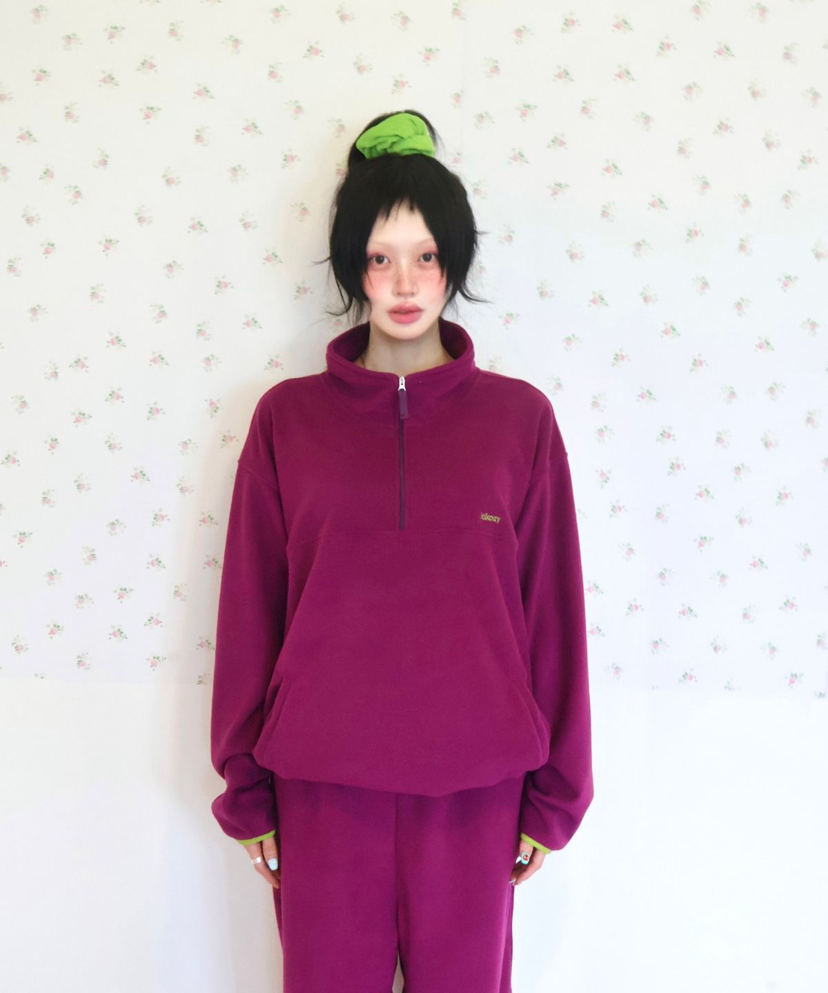 키코지(KIKOZY) Fleece Half Zip Up_Purple