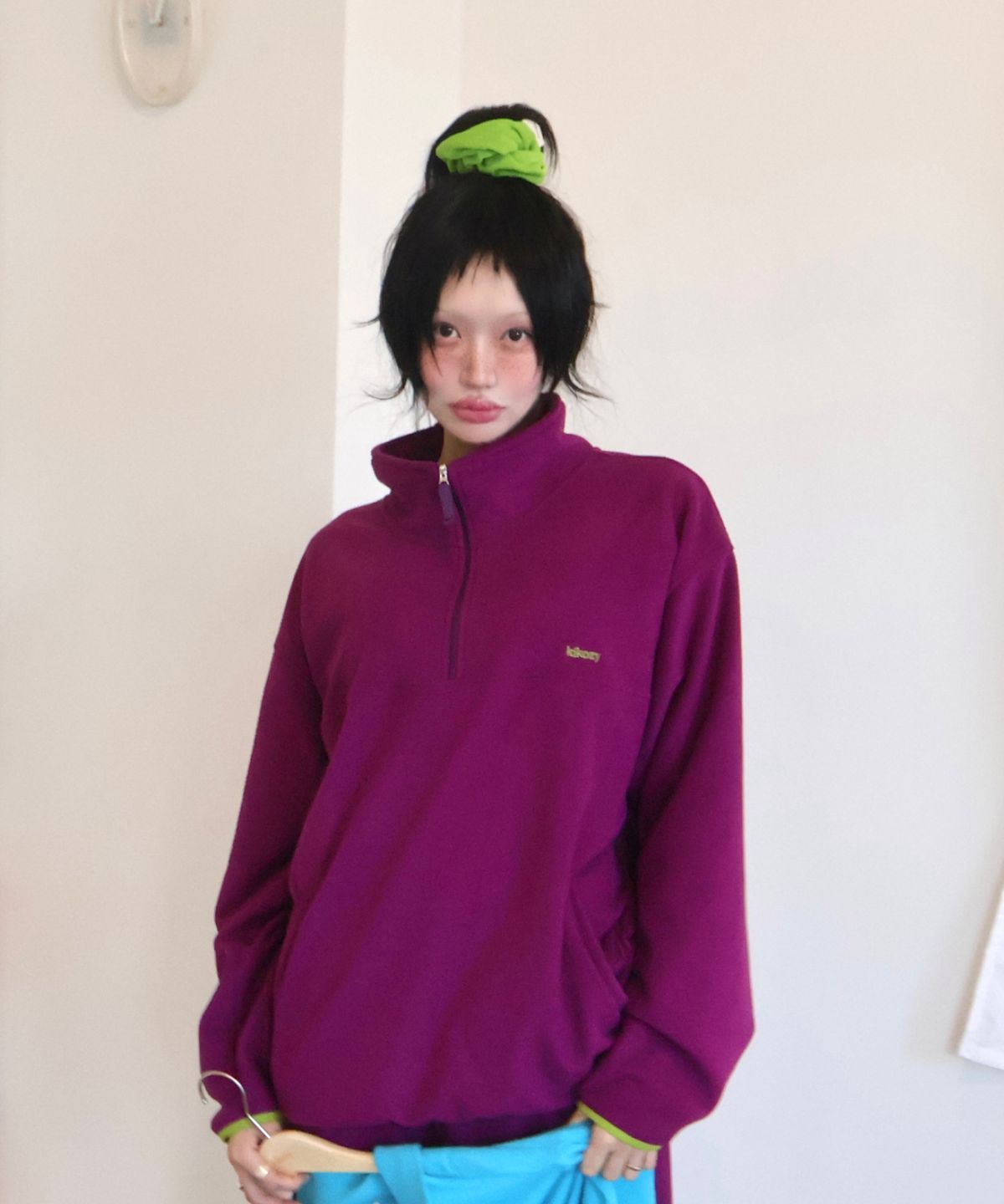 키코지(KIKOZY) Fleece Half Zip Up_Purple