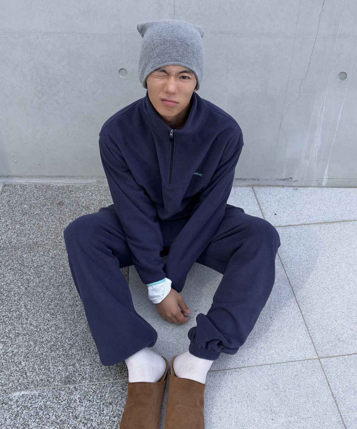 키코지(KIKOZY) Fleece pants_Navy