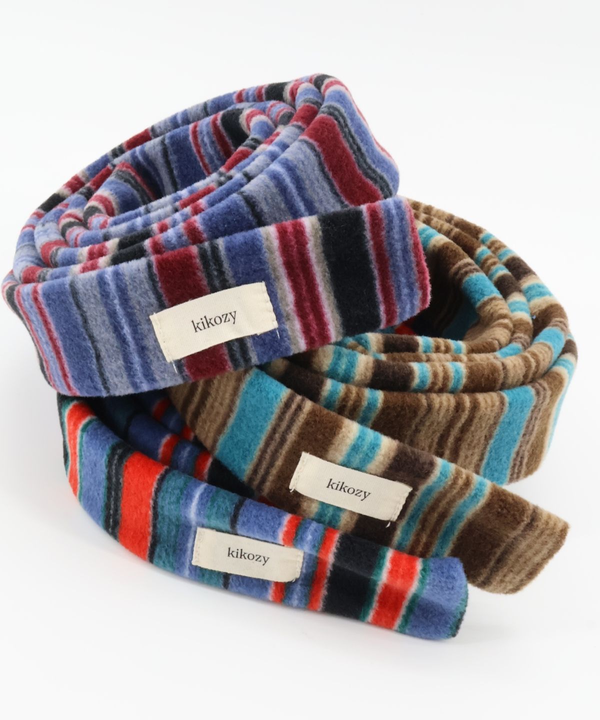 키코지(KIKOZY) Stripe Fleece Muffler_Blue