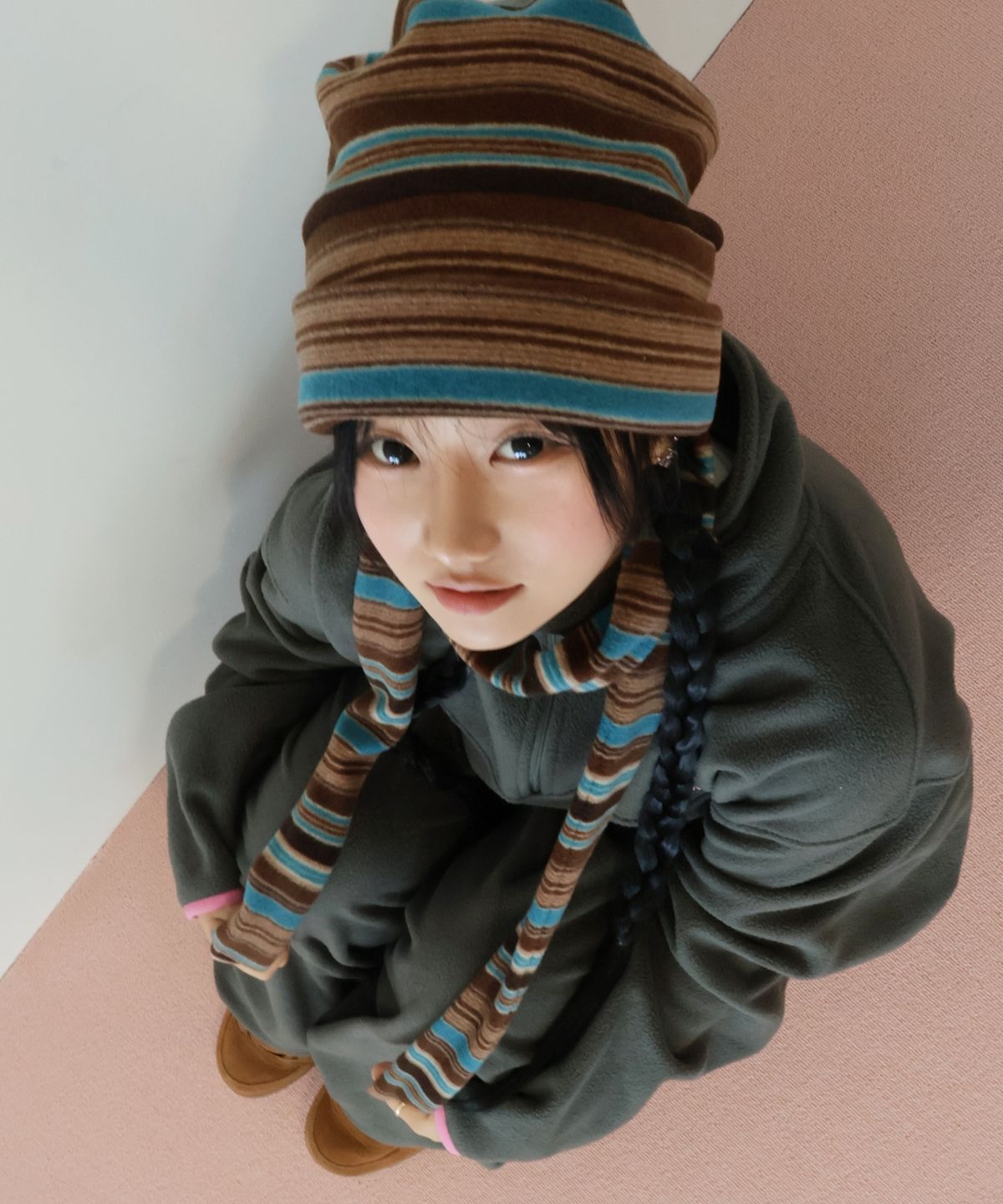 키코지(KIKOZY) Stripe Fleece Muffler_Mint