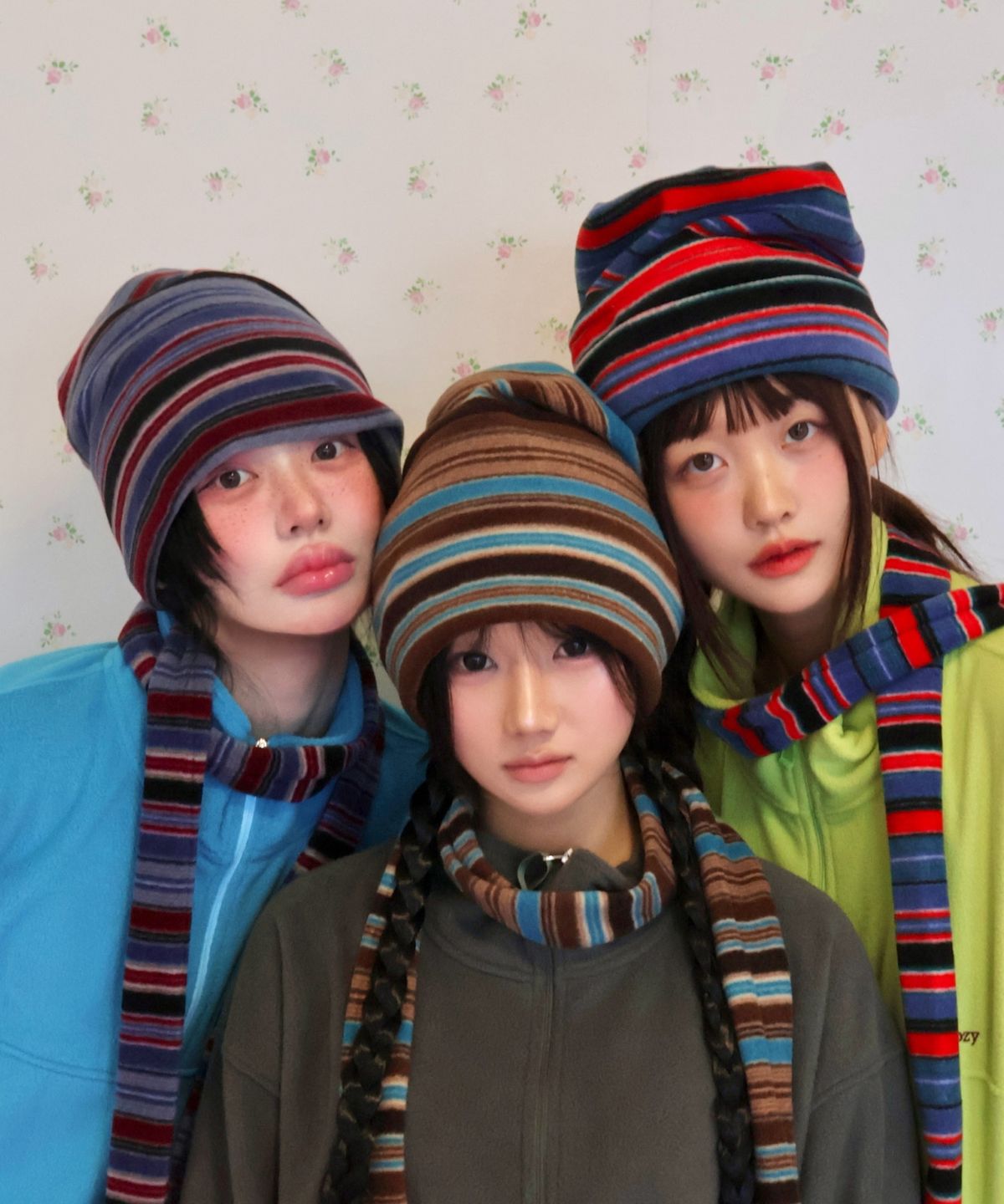 키코지(KIKOZY) Stripe Fleece Muffler_Mint