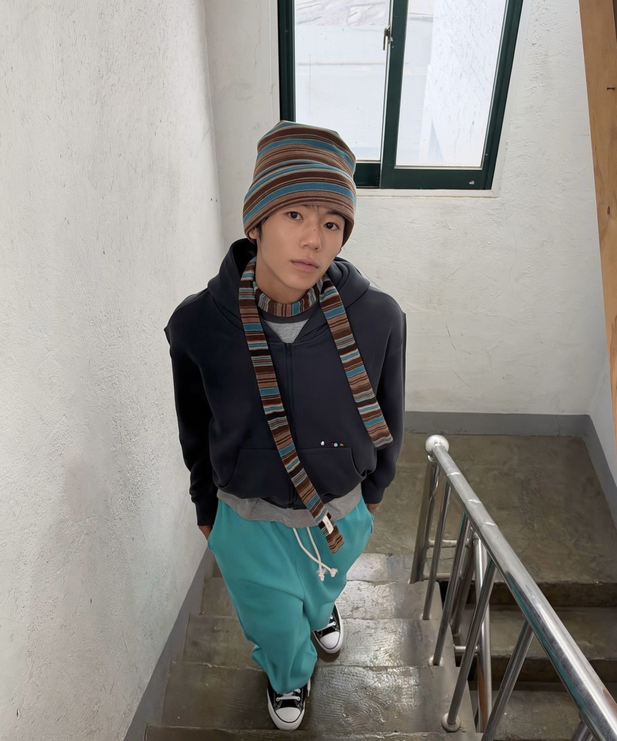 키코지(KIKOZY) Stripe Fleece Muffler_Mint