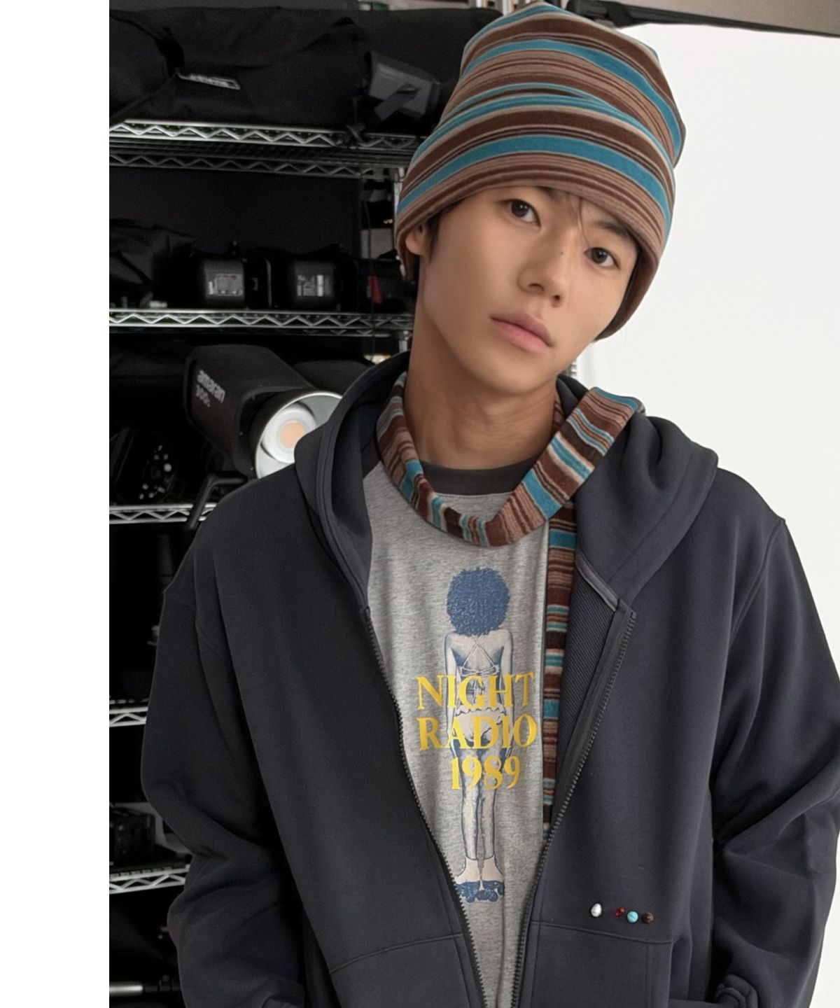 키코지(KIKOZY) Stripe Fleece Muffler_Mint