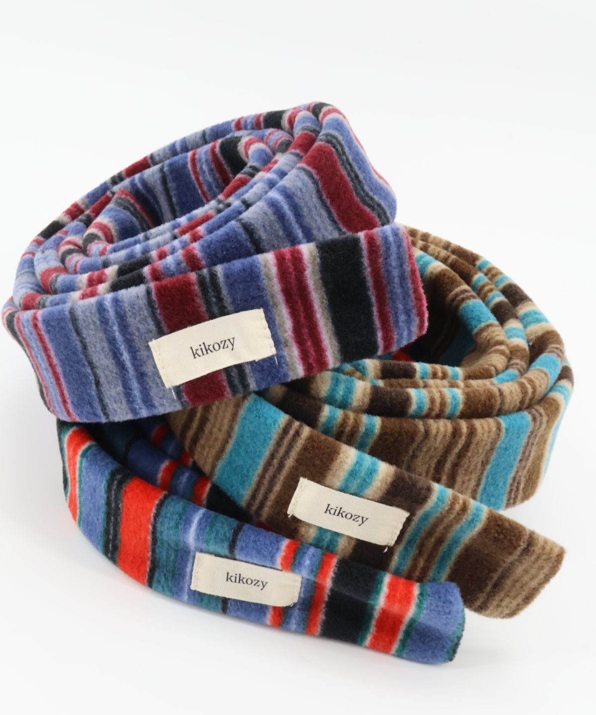 키코지(KIKOZY) Stripe Fleece Muffler_Red