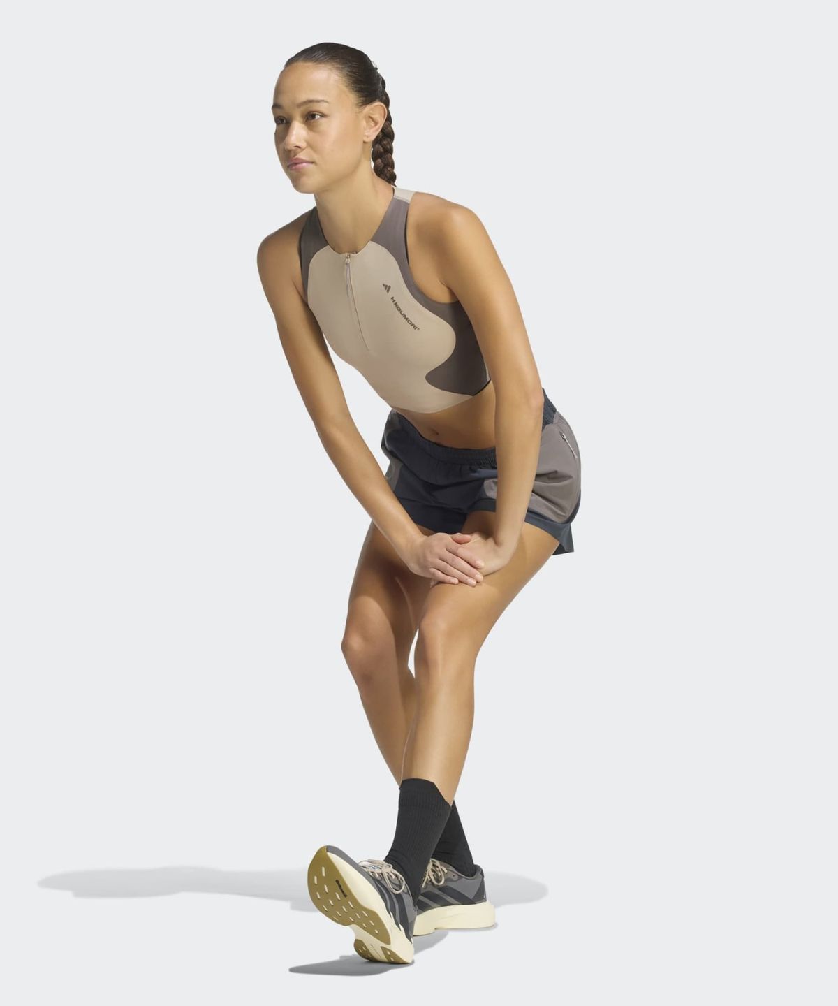 아디다스(ADIDAS) H.Koumori 크롭탑 - 원더베이지:차콜 / KS5850