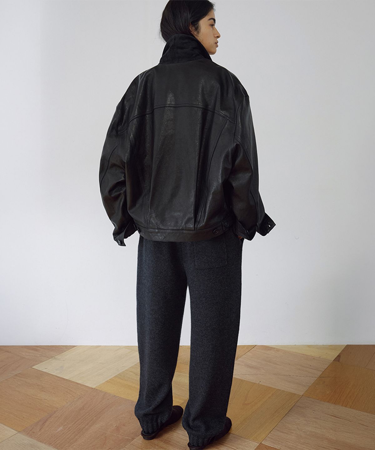 우마뭉(UMARMUNG) Wool cashmere jogger pant_Graphite