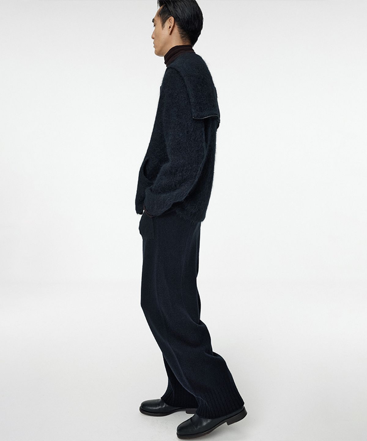 우마뭉(UMARMUNG) Super fine merino wholegarment pants_Deep sea