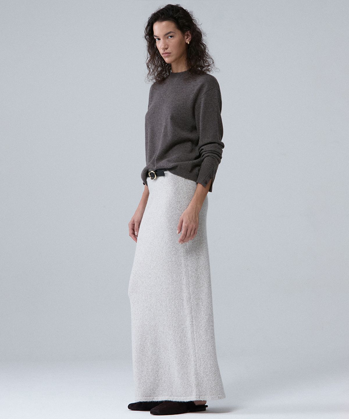 우마뭉(UMARMUNG) Wool cashmere two way cardigan_Taupe