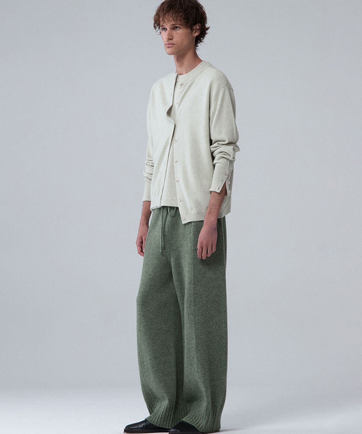 우마뭉(UMARMUNG) Wool cashmere two way cardigan_Mint