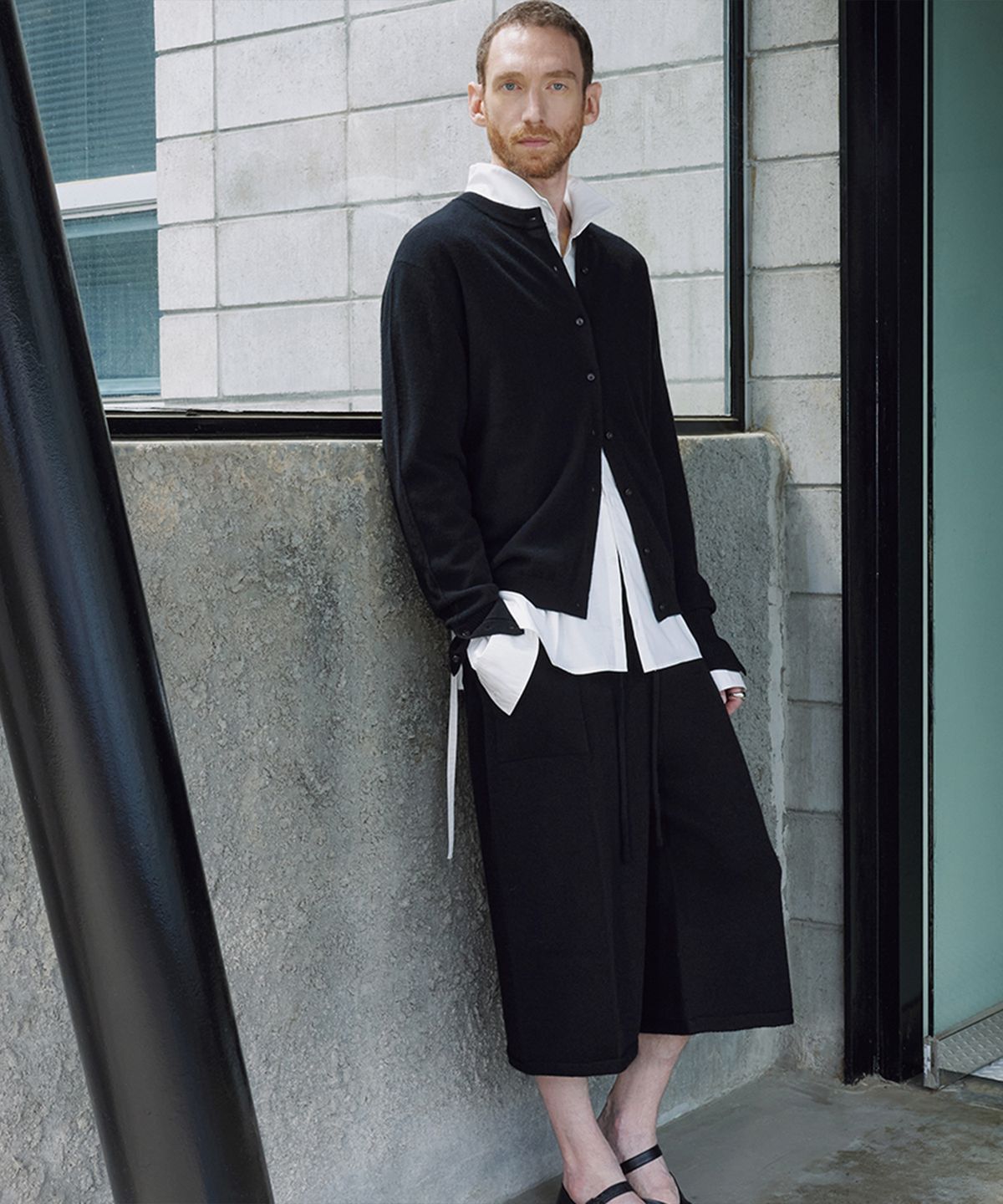 우마뭉(UMARMUNG) Wool cashmere two way cardigan_Black