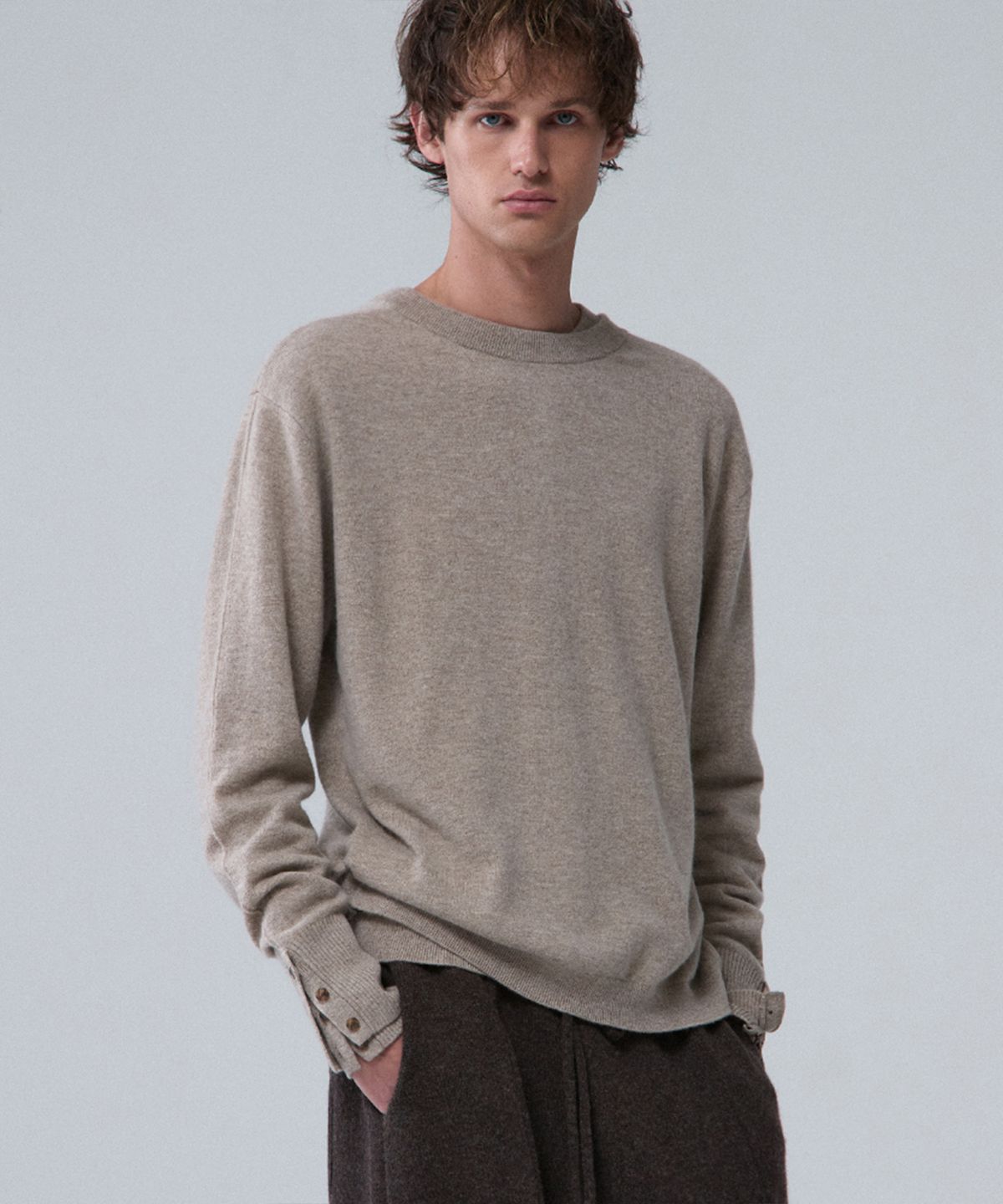 우마뭉(UMARMUNG) Wool cashmere two way cardigan_Dune