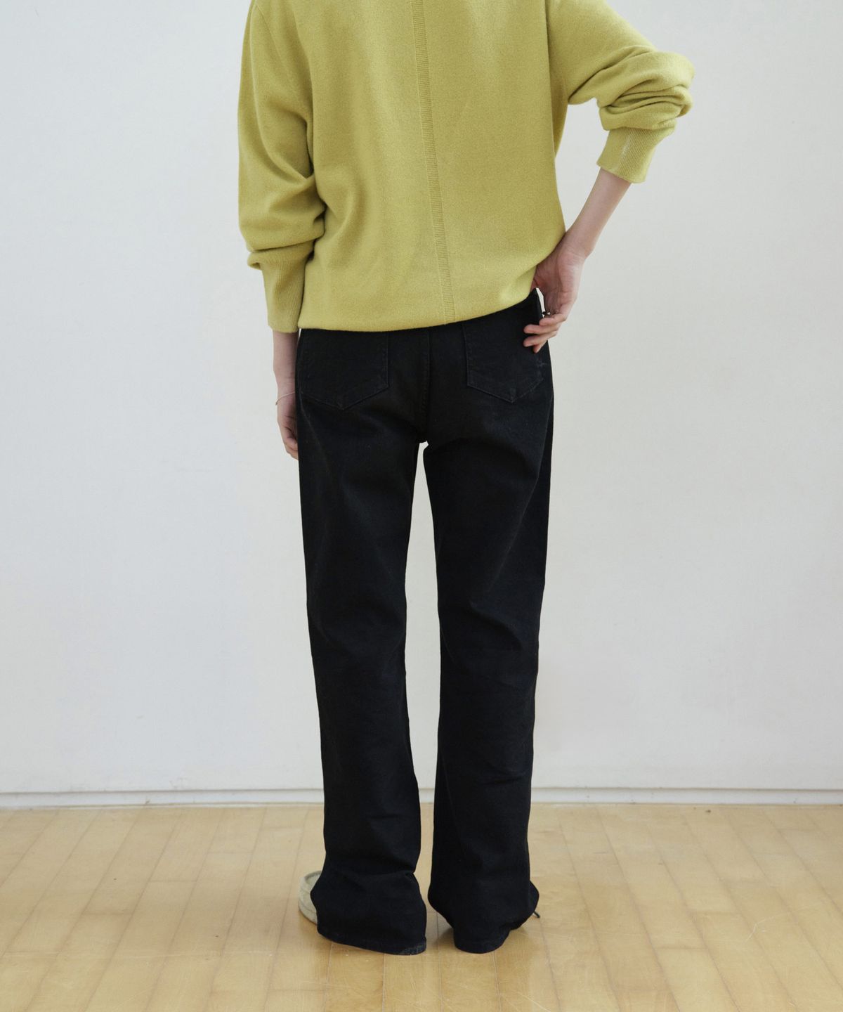 스텝어라운드(STEP AROUND) Cotton Stretch Bootcut Pants_BLACK