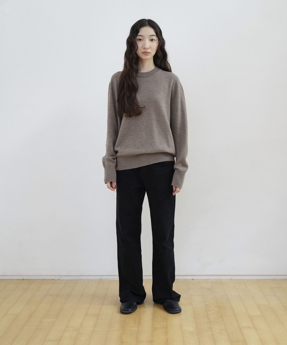 스텝어라운드(STEP AROUND) Cotton Stretch Bootcut Pants_BLACK