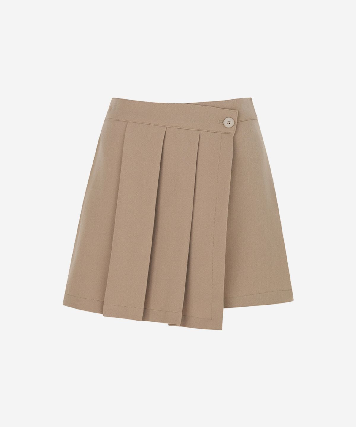 로드로아르(LORDLOAR) 비대칭 플리츠 랩 숏팬츠 BEIGE