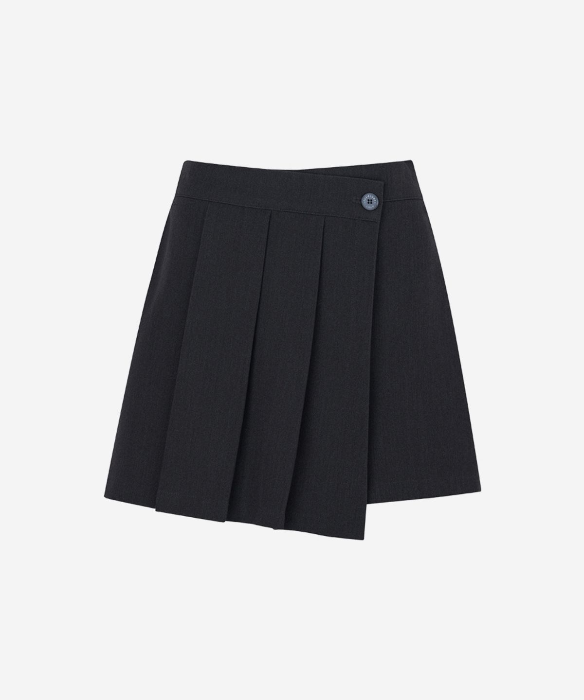 로드로아르(LORDLOAR) 비대칭 플리츠 랩 숏팬츠 CHARCOAL