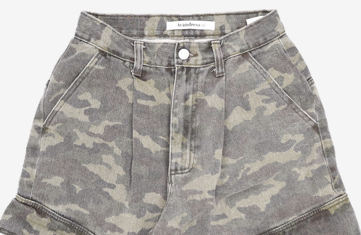 어반드레스(AVANDRESS) Side Big Denim Shorts CAMO XS