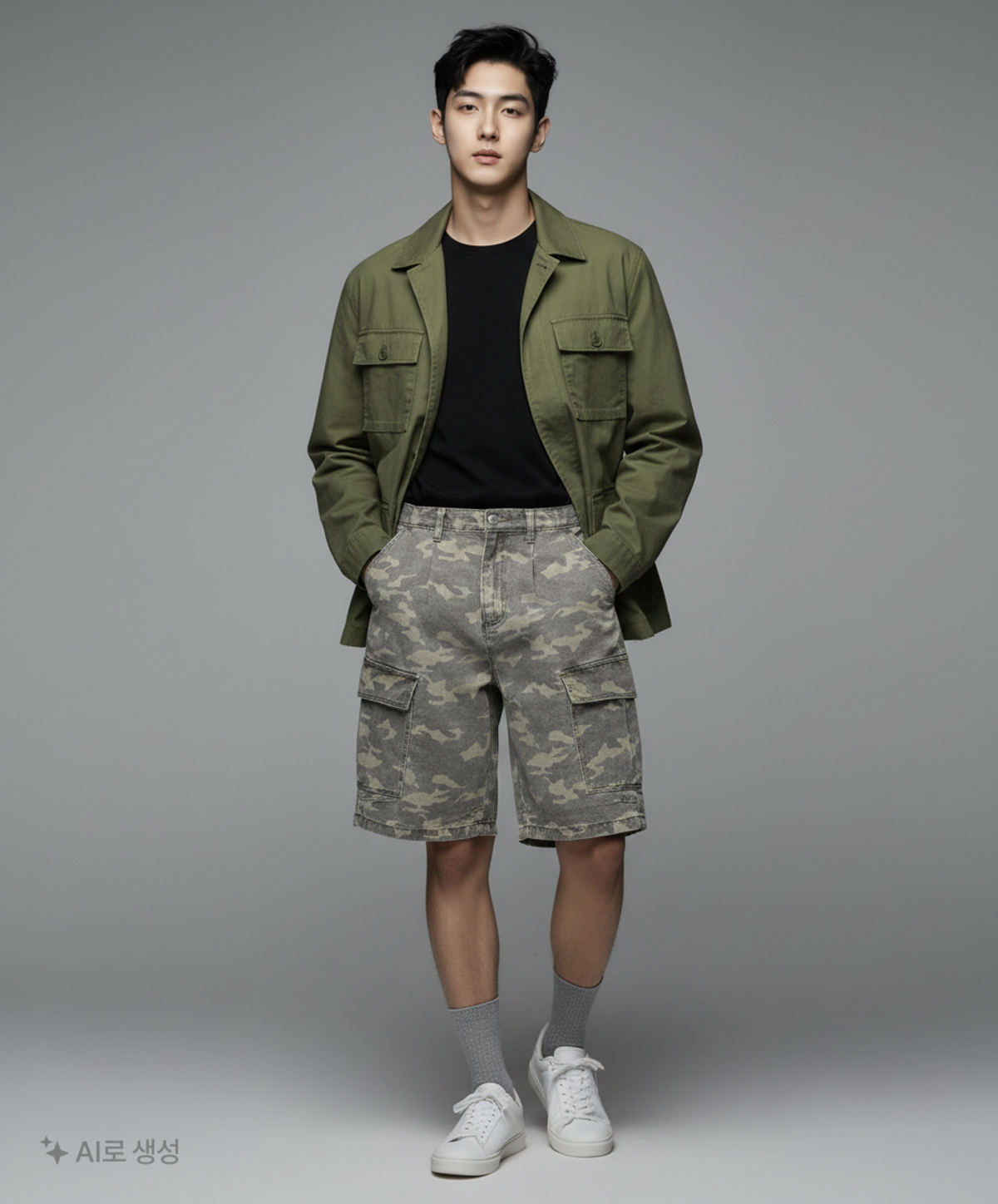 어반드레스(AVANDRESS) Side Big Denim Shorts CAMO XS