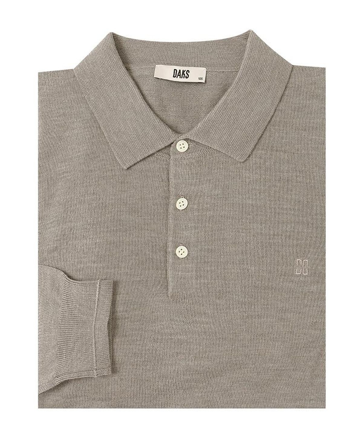 닥스셔츠(DAKS SHIRTS) 울100 카라니트 레귤러핏 베이지_DLW3SWTL450I1