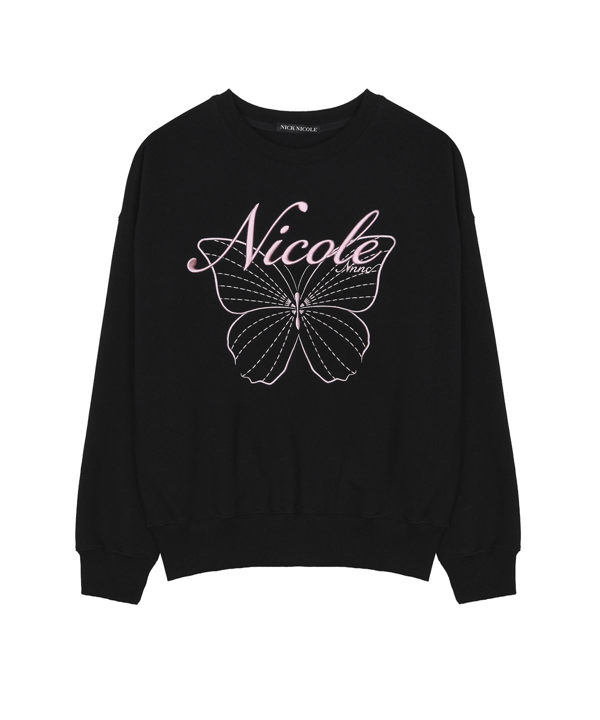 닉앤니콜(NICK&NICOLE) NICOLE BUTTERFLY SWEATSHIRT_BLACK PINK