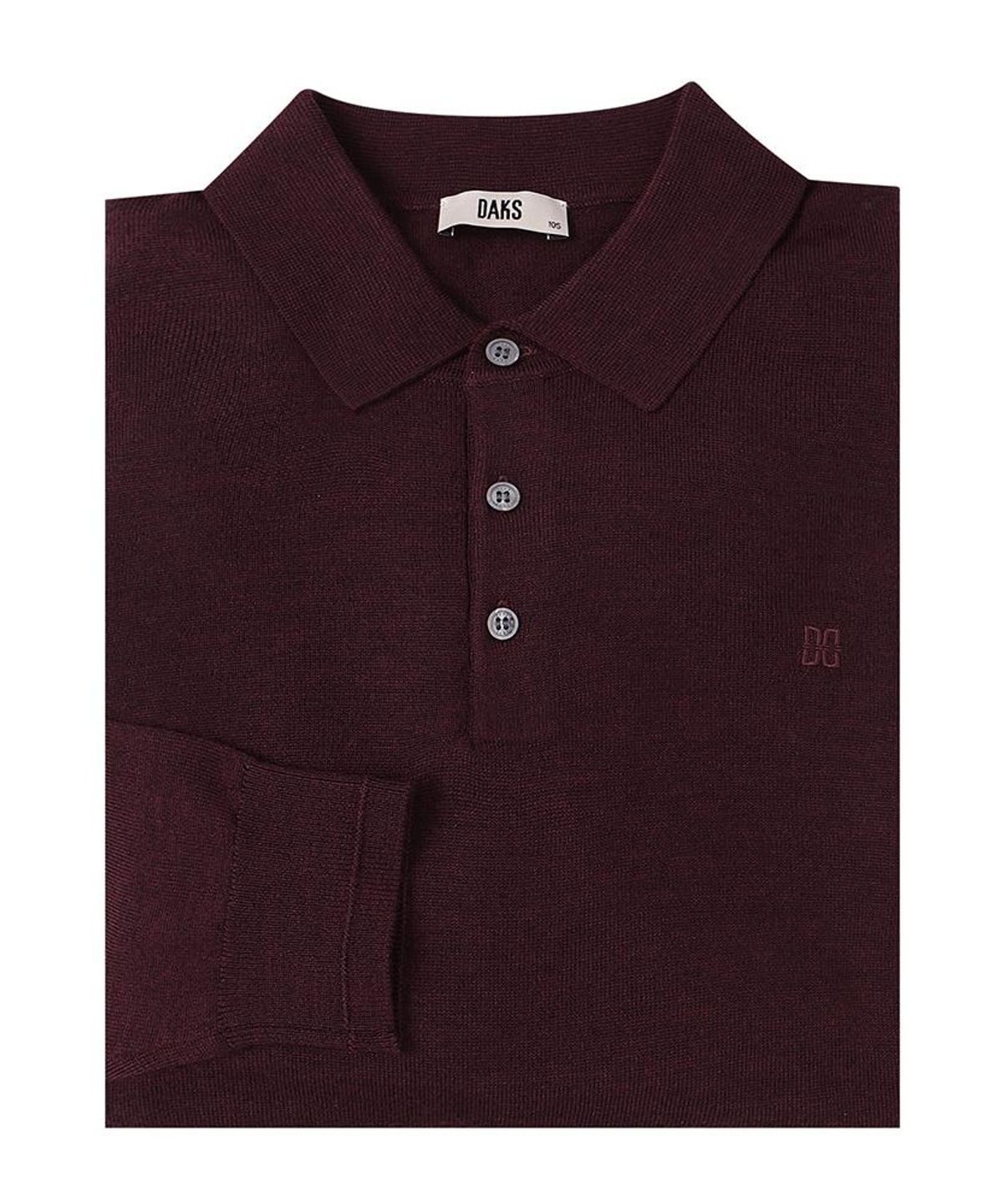 닥스셔츠(DAKS SHIRTS) 울100 카라니트 레귤러핏 레드_DLW3SWTL450R1