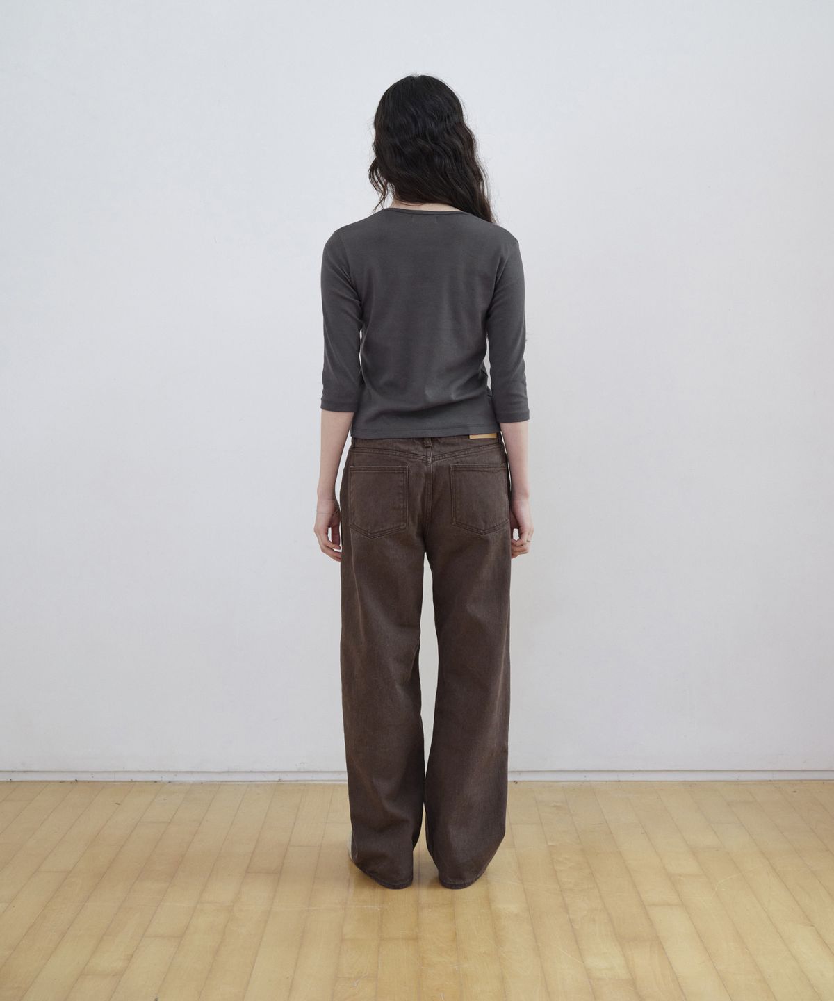 스텝어라운드(STEP AROUND) Soft Washing Color Straight Denim_BROWN
