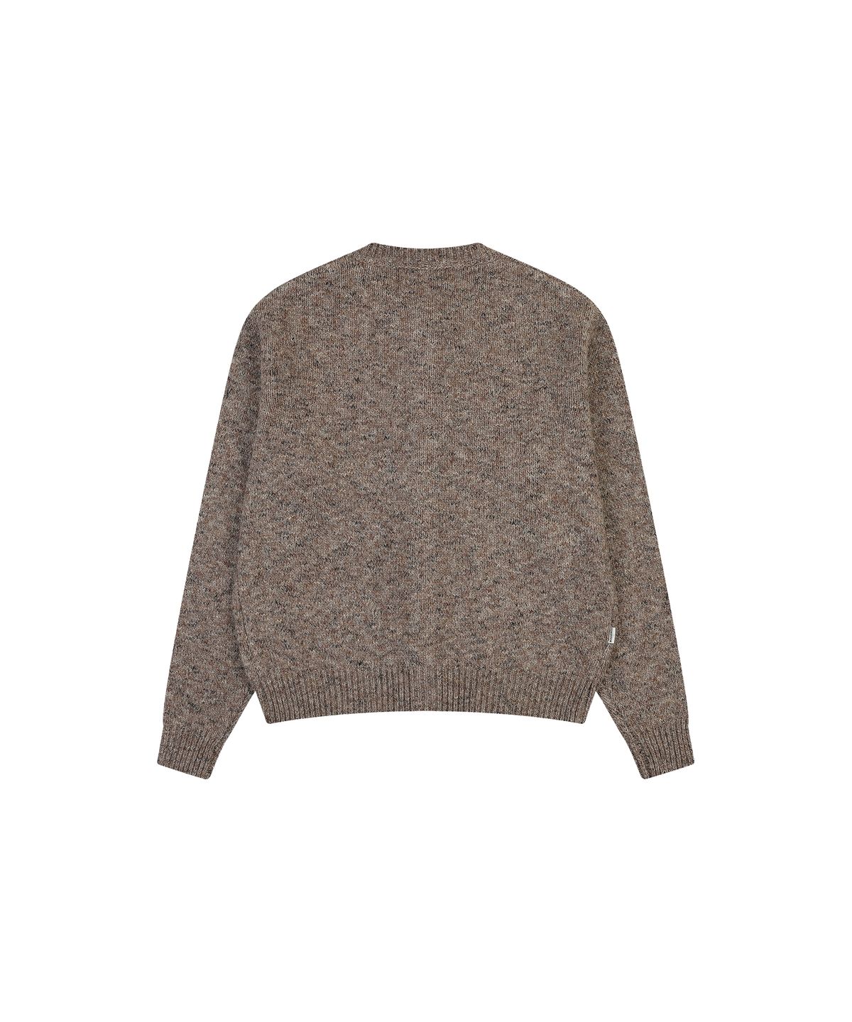 나우앤투모로우(NOWANDTOMORROW) CREW NECK SWEATER CARDIGAN [BROWN]