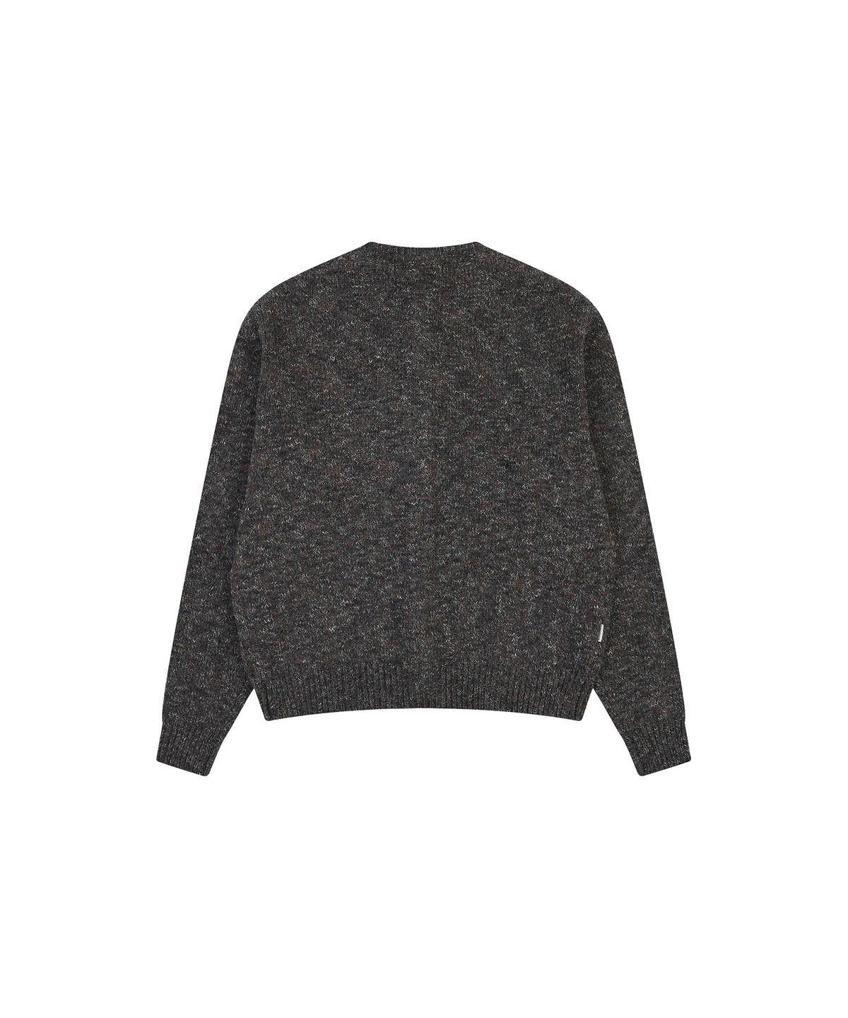 나우앤투모로우(NOWANDTOMORROW) CREW NECK SWEATER CARDIGAN [CHARCOAL]