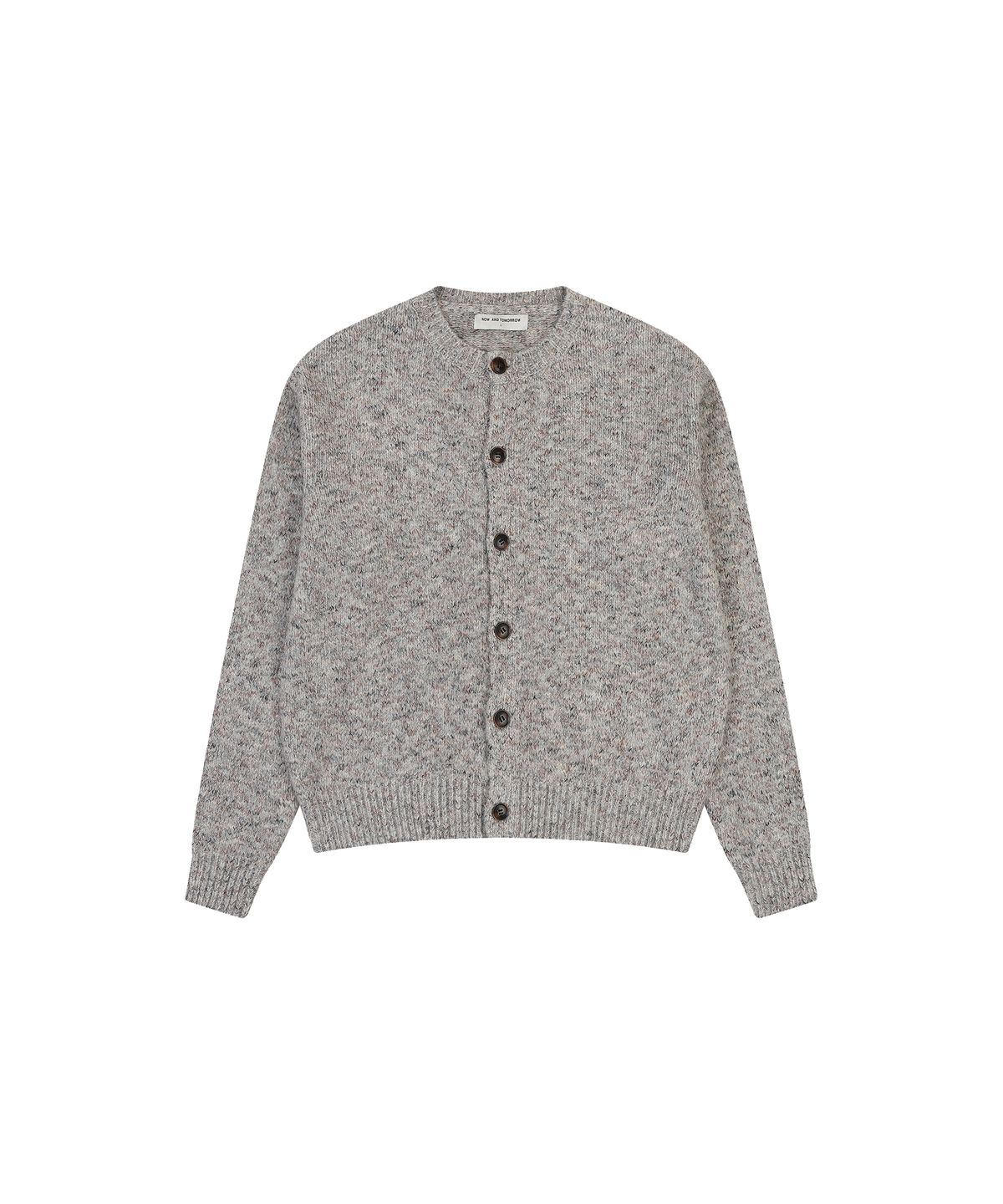 나우앤투모로우(NOWANDTOMORROW) CREW NECK SWEATER CARDIGAN [LIGHT GRAY]