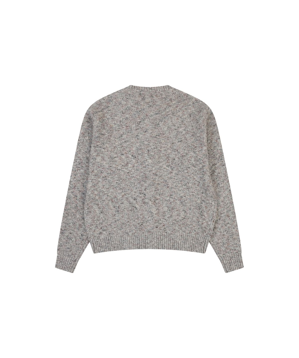 나우앤투모로우(NOWANDTOMORROW) CREW NECK SWEATER CARDIGAN [LIGHT GRAY]