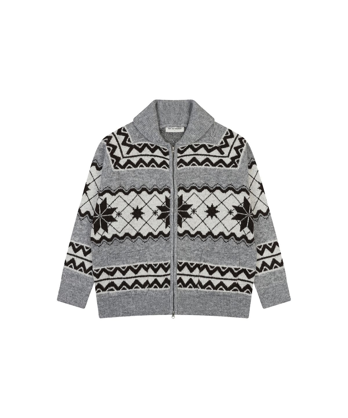 나우앤투모로우(NOWANDTOMORROW) COWICHAN ZIP CARDIGAN [GRAY]