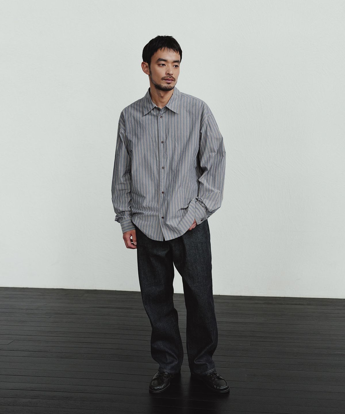 블랭크룸(BLANKROOM) 스트라이프 셔츠_ATELIER PURPLE