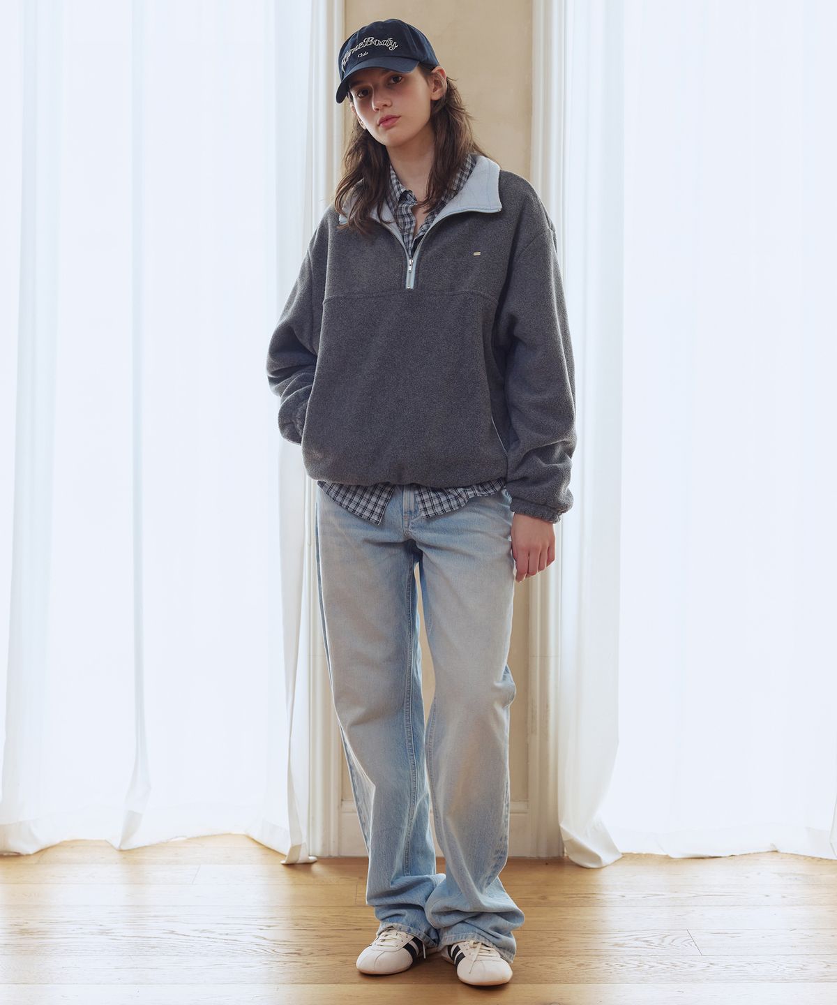 애프터아워즈(AFTERHOURS) COZY FLEECE HALF ZIP-UP V2 (CHARCOAL)