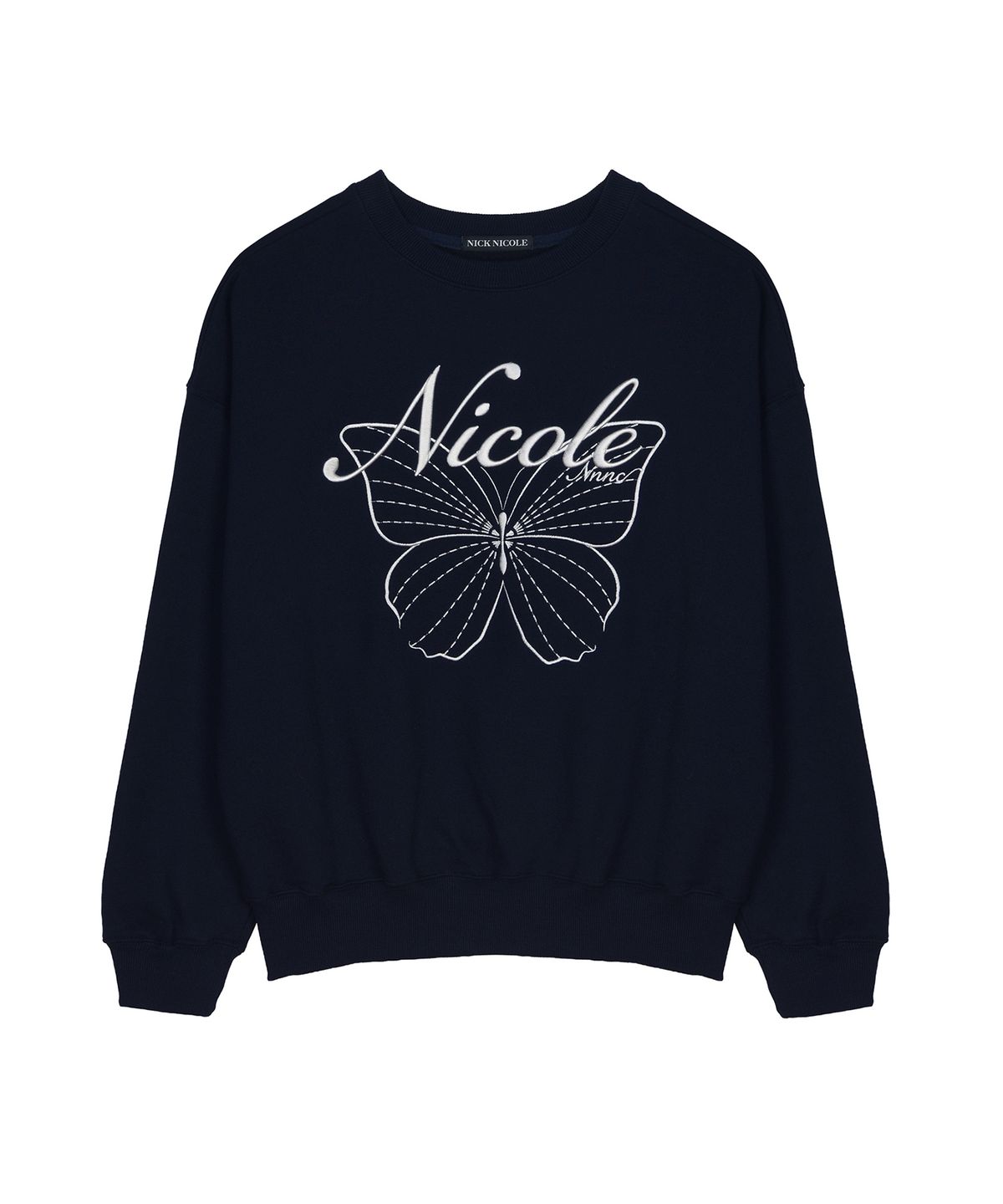 닉앤니콜(NICK&NICOLE) NICOLE BUTTERFLY SWEATSHIRT_NAVY WHITE