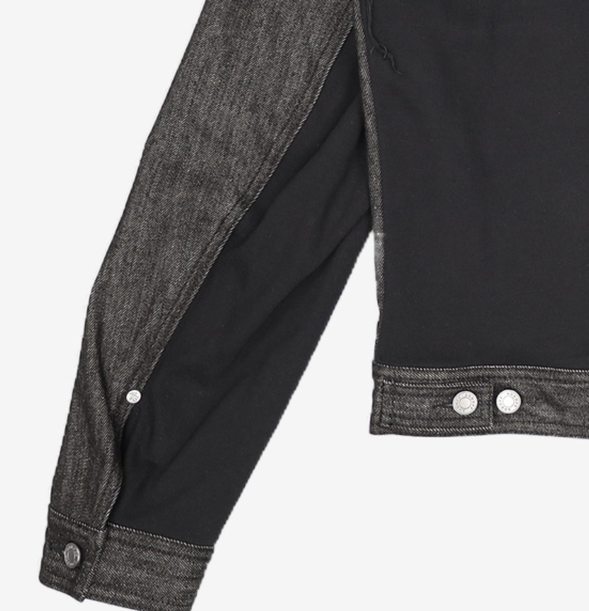 애드오프(ADDOFF) MIX SWEAT DENIM JACKET BLACK M