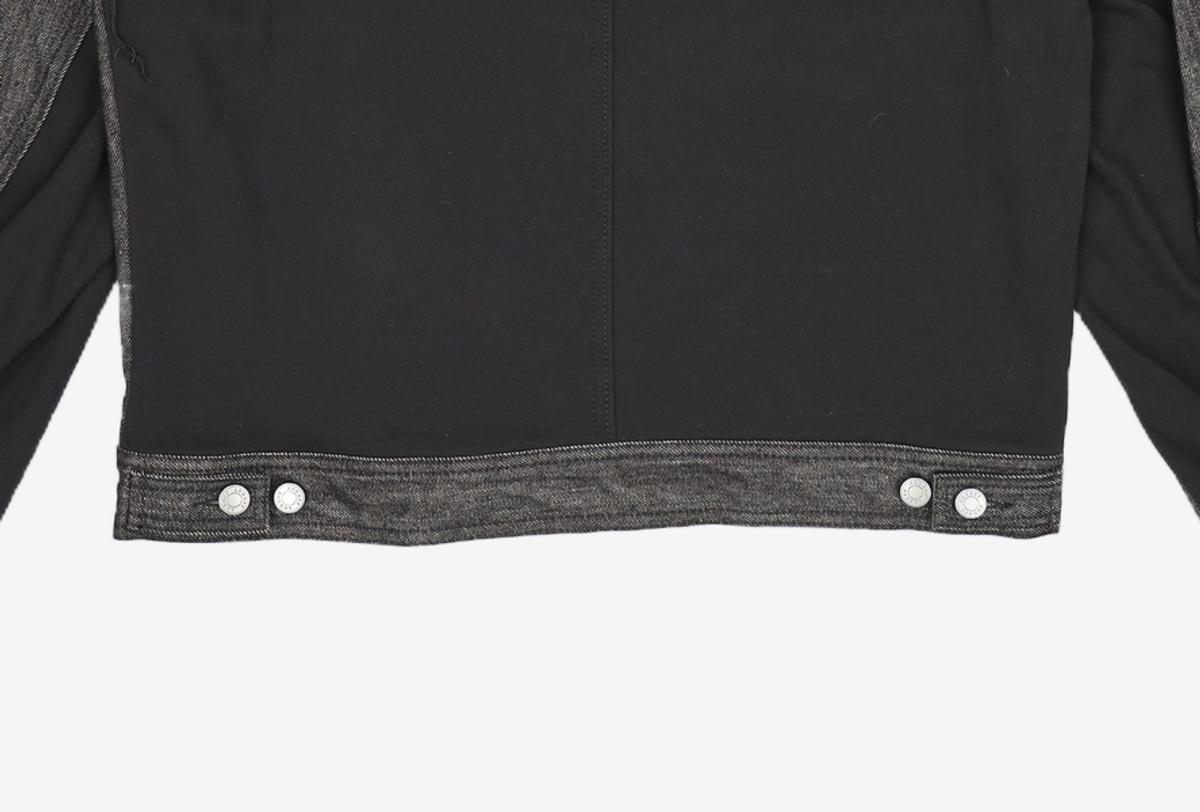 애드오프(ADDOFF) MIX SWEAT DENIM JACKET BLACK M