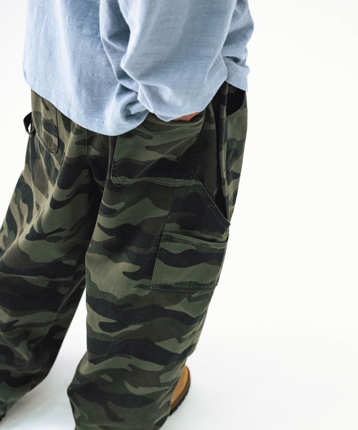 앵글런(ANGLAN) Military Work Wide Pants - Camo