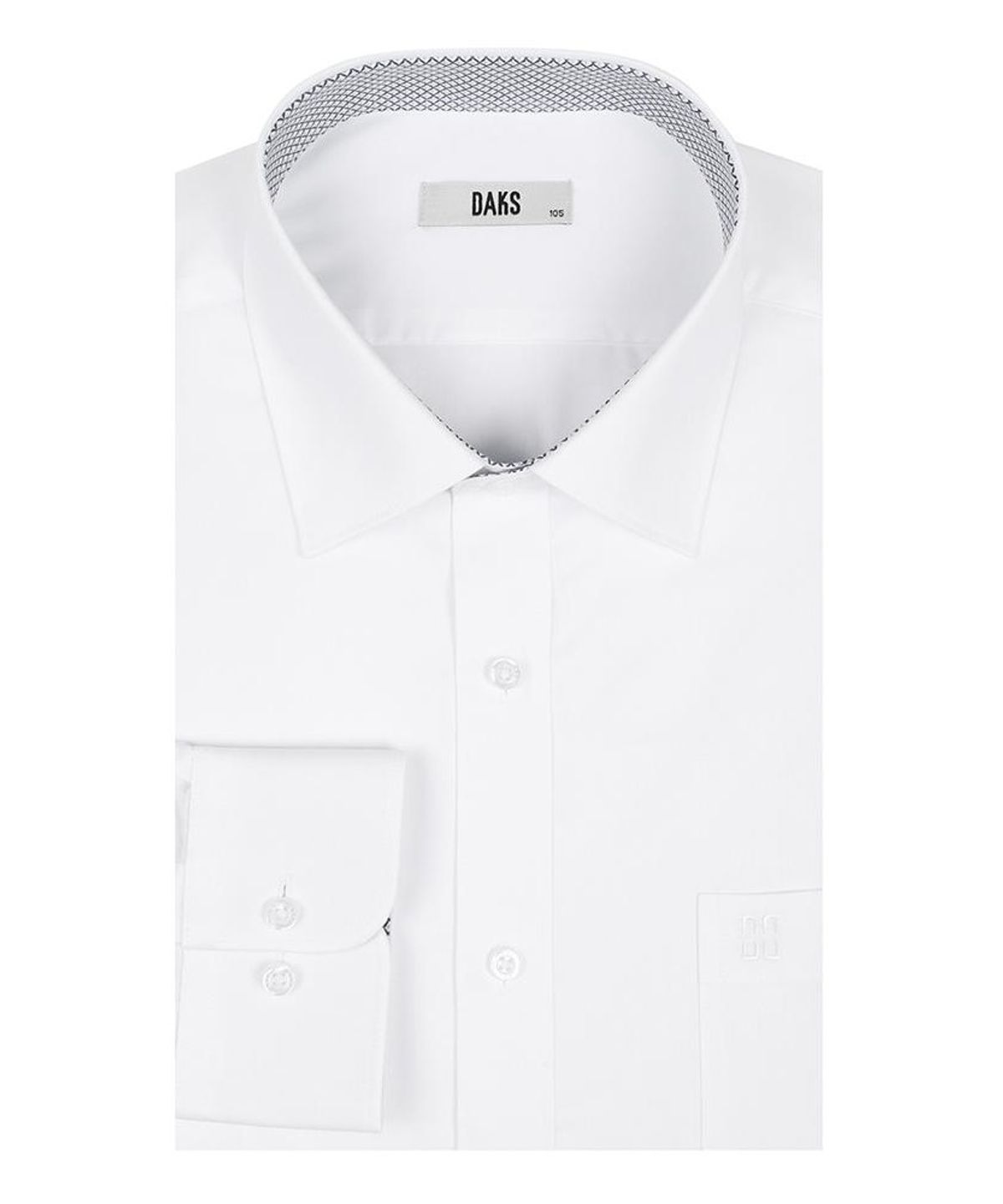 닥스셔츠(DAKS SHIRTS) 이지케어 면혼방 배색 카라 셔츠 레귤러핏 화이트_DMP2SHDL102A1