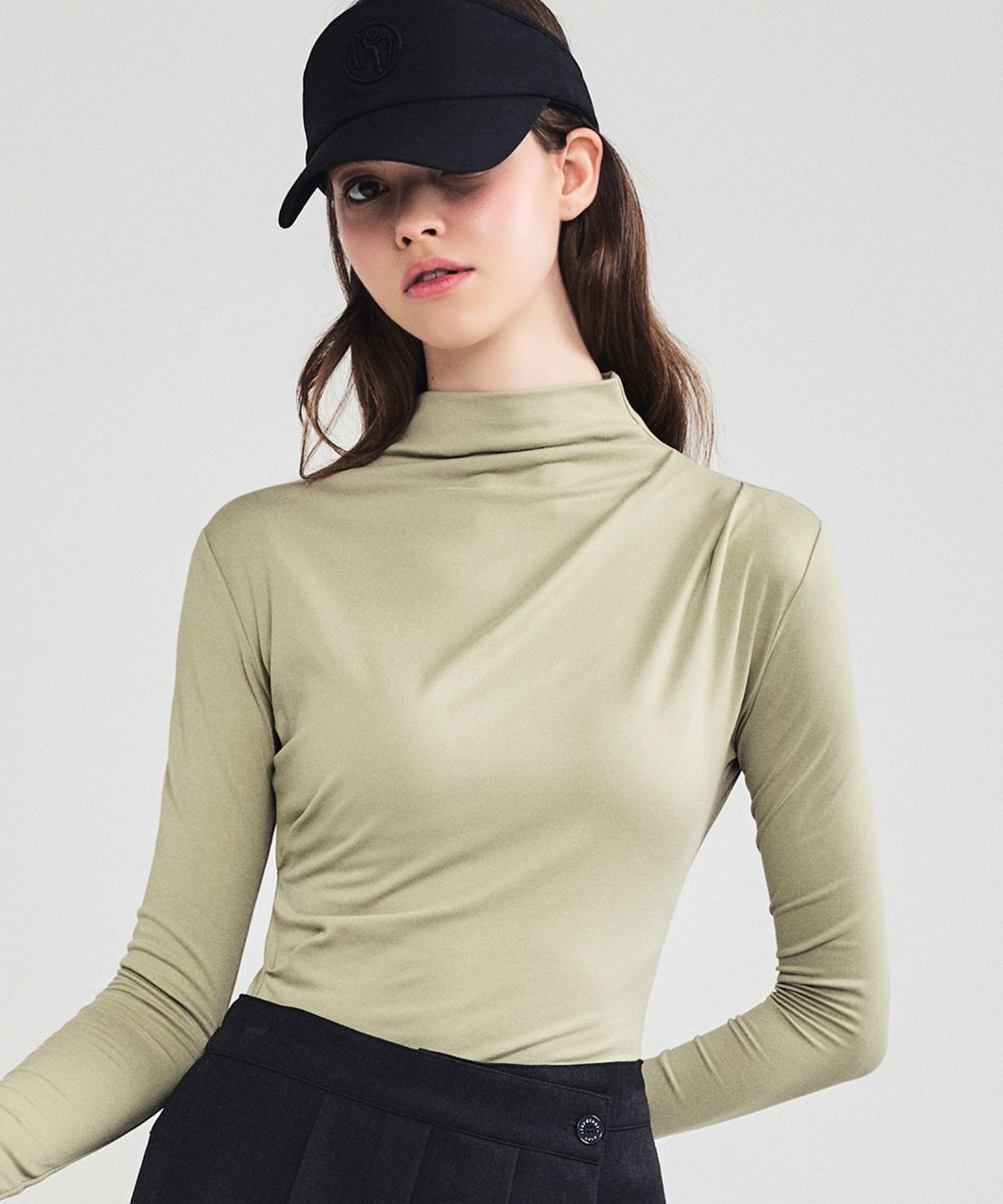 로드로아르(LORDLOAR) 드레이프 모크넥 티셔츠 L/KHAKI