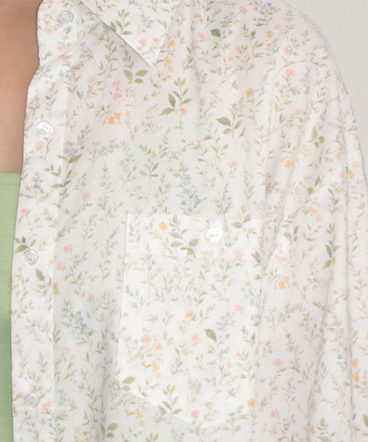 론론(RONRON) FLORAL PATTERN SHIRT WHITE