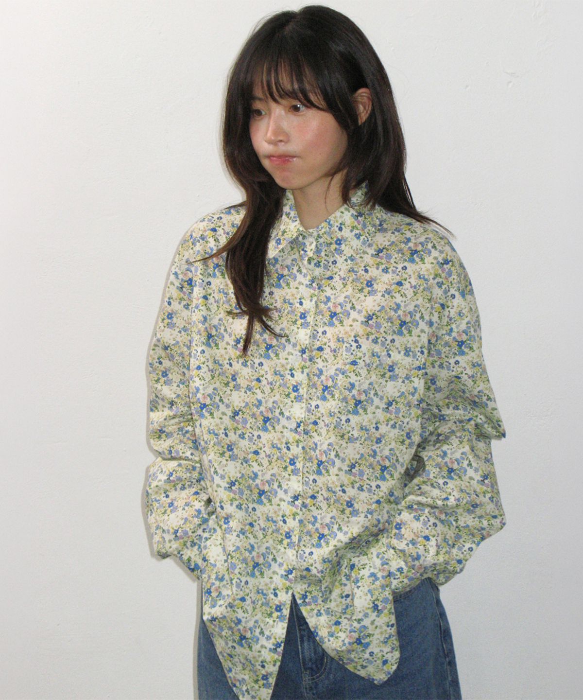 론론(RONRON) FLORAL PATTERN SHIRT YELLOW