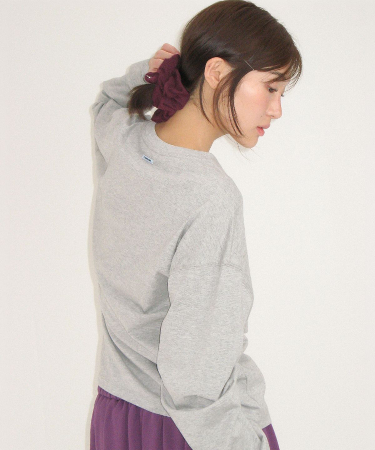 론론(RONRON) KIDS CAT DOODLE LONG SLEEVE GREY