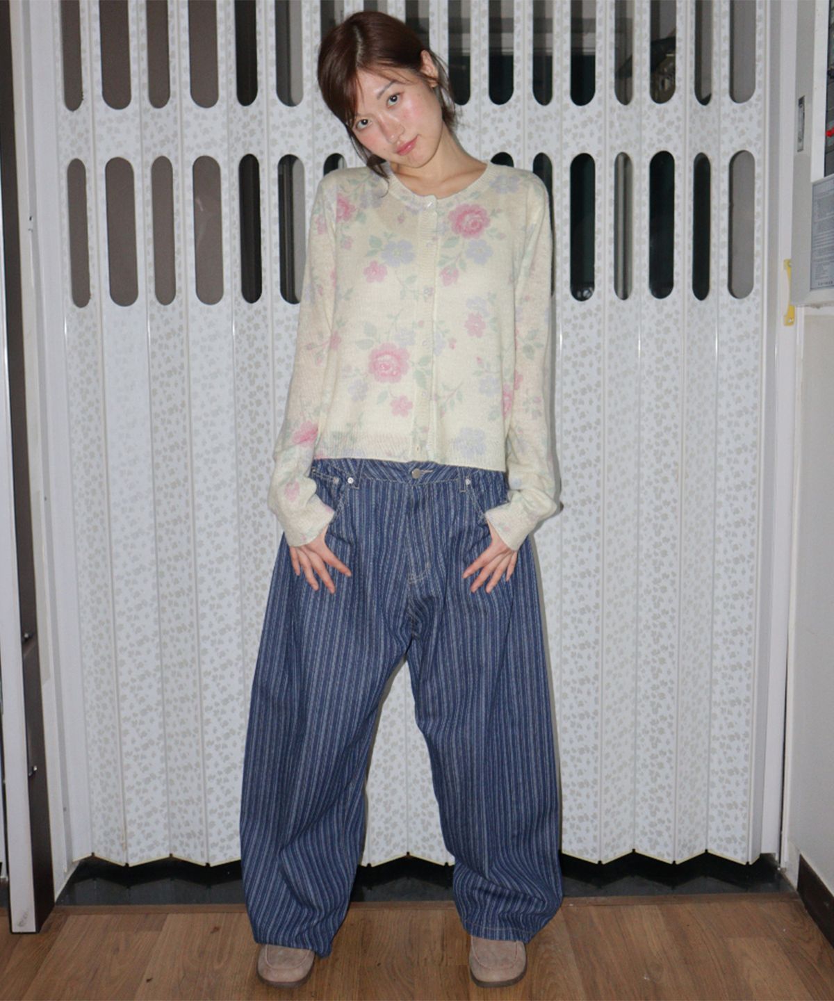 론론(RONRON) VINTAGE FLORAL CARDIGAN YELLOW