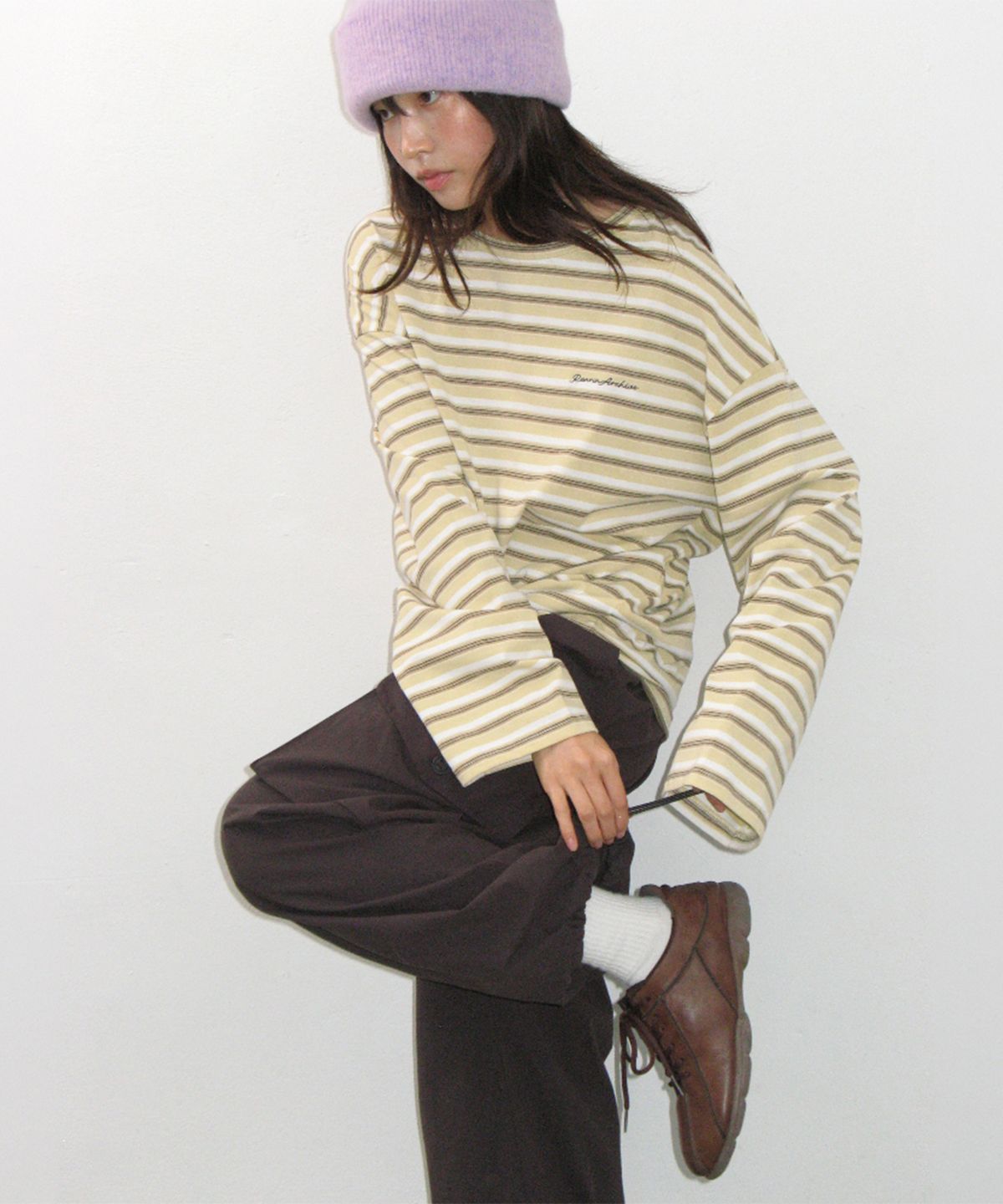 론론(RONRON) WIDE POCKET CARGO PANTS CHARCOAL